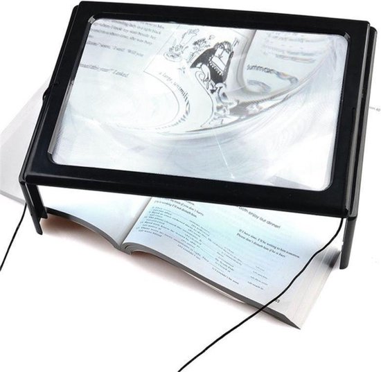 WiseGoods Luxe Vergrootglas Tafel met LED Verlichting - Leesloep voor Ouderen - Loep op Standaard - Handsfree Lezen - Leesloep