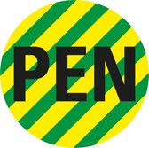 Beschermende PEN geleider sticker, vel, groen geel 31,5 mm - 10 per vel
