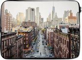 Laptophoes 14 inch 36x26 cm - New York Luxurydeco - Macbook & Laptop sleeve Straten van New York - Laptop hoes met foto