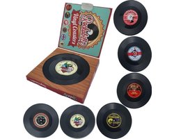 Retro Rockabilly LP Vinyl Onderzetters - 6 stuks - oDaani