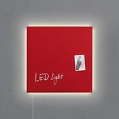 Sigel - glasmagneetbord - Artverum - LED - 480x480mm - rood - SI-GL402
