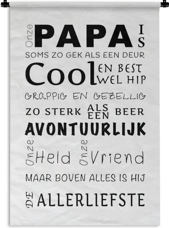 Wandkleed Vaderdag - Leuk kado vader - Onze papa woordspin Wandkleed | bol.com
