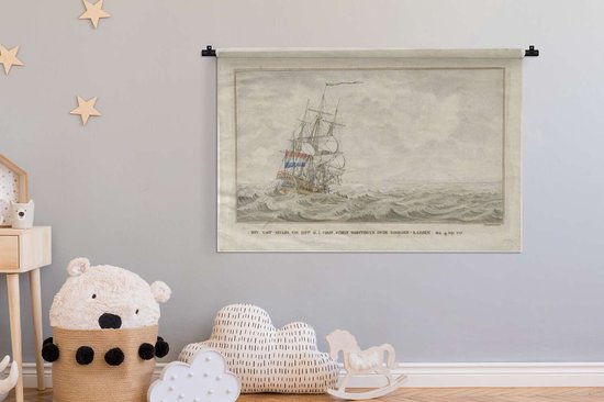 Peintures Tapisserie COV - Le navire Woestduin se coince sur le Noorderrassen - Peinture de Cornelis de Jonker Tapisserie coton 150x100 cm - Tapisserie avec photo