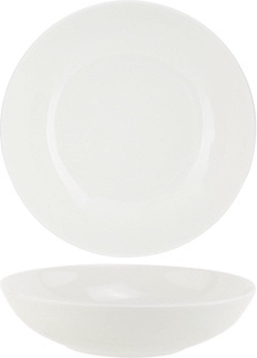 Adesso - Diep Bord - D21cm - Wit - Porselein - (Set van 6)