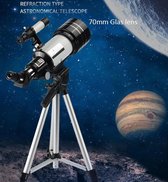 Pro-Care Refractor 70mm Glas Lens Aluminium Tube Telescope - Focal lengte tot 300mm - 18 X tot 100 X Vergroting - 3 Glas Lenzen 6mm/20mm/25mm - Aluminium 41cm Tripod