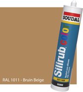 Siliconenkit Sanitair - Soudal - Keuken - Voor binnen & buiten - RAL 1011 Bruin Beige - 300ml koker