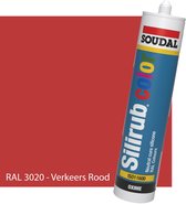Siliconenkit Sanitair - Soudal - Keuken - Voor binnen & buiten - RAL 3020 Verkeers Rood - 300ml koker