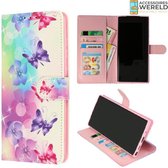 Bookcase Bloemen en Vlinders Roze - Samsung Galaxy A71 - Portemonnee hoesje