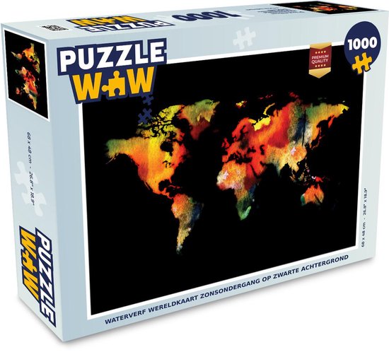 Puzzle 1000 pièces adultes Carte du monde aquarelle 1000 pièces - Carte ...