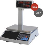 Prijsberekenende weegschaal 6kg x 2gr