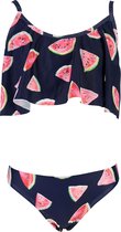 Snapper Rock - Flounce Bikini voor meisjes - Slice of Life - Navyblauw - maat 128-134cm