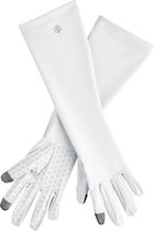 Coolibar - UV-werende handschoenen met mouw voor volwassenen - Bona - Wit - maat S (16,5-18,5cm)