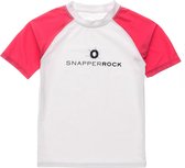 Snapper Rock - UV Rash Top voor jongens - Korte mouw - Wit/Rood - maat 104-110cm