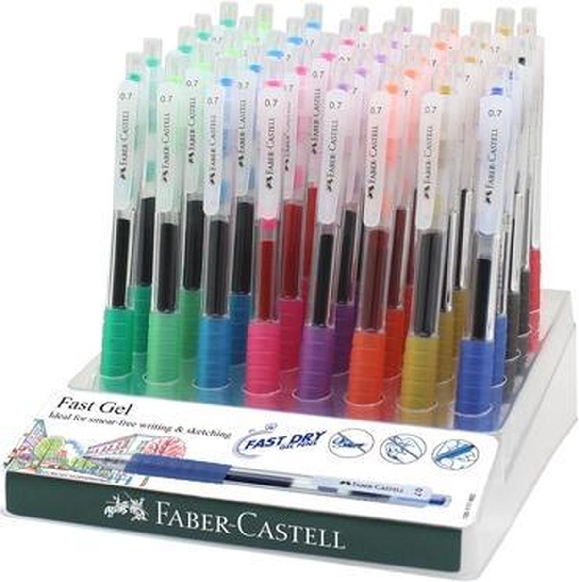 Faber Castell Gelpen Faber Castell Fast Gel 0.7mm - display 40 stuks