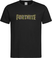 Zwart T shirt met Stoer Camo "Fortnite" print size XL