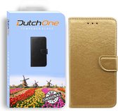 Samsung A12 Book Case Goud - Leren hoesje - Pasjes - Wallet - Portemonnee - hoesje