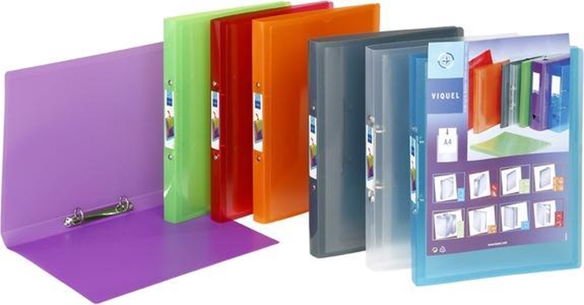 Ringband Viquel 2rings PP 0,5 - Propyglass A4 assorti: paars,