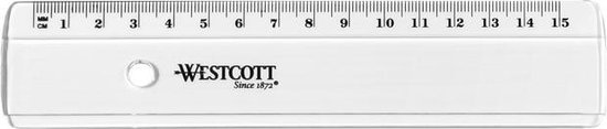Liniaal Westcott kunststof - 15cm in polybag