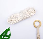 MacramÃ© touw - 5 mm - 30 meter - Naturel - 100% natuurlijk katoenkoord - MacramÃ© koord