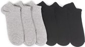 Zwart/grijs enkelsokken - Heren sokken - 6 paar - Enkelsokken - Heren Maat 40-45