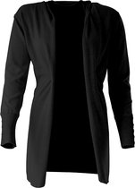 MOOI! Company - Dames vest SAAR - Half lang los vallend - Viscose Fijn gebreid - Kleur  Zwart - XXL