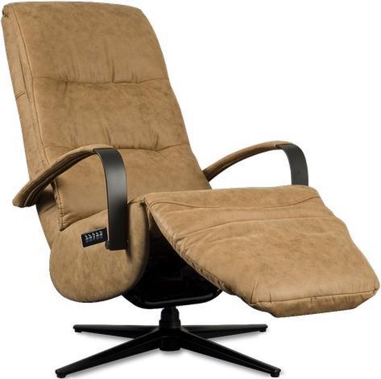 Gedwongen Netelig Reserveren Lumito™ Industriële Relaxfauteuil Denver - Elektrisch verstelbaar - Cognac  | bol.com