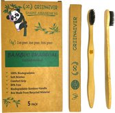 Bamboe tandenborstel met charcoal borstel by Green4Ever | 5 per doos