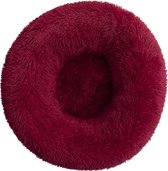 BEESSIES® donut hondenmand/kattenmand 50 cm - wasbare hoes - Donker rood - hond kussen mand