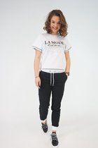 La Pèra Zwart/wit Huispak Dames casual pak met zwarte broek - Maat XL