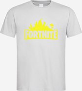 Wit T shirt met Geel "Fortnite Battle Royal" print size XXL