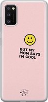 Samsung Galaxy A41 siliconen hoesje - I'm cool quote - Soft Case Telefoonhoesje - Roze - Tekst