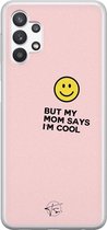 Samsung Galaxy A32 5G siliconen hoesje - I'm cool quote - Soft Case Telefoonhoesje - Roze - Tekst