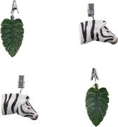BS - Tafelkleedgewichten - Zebra Hoofden - Zebra Hoofd - Blaadjes - 4 Stuks