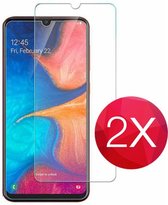 2X Screen protector - Tempered glass screenprotector voor Samsung Galaxy A20e  -  Glasplaatje voor telefoon - Screen cover - 2 PACK