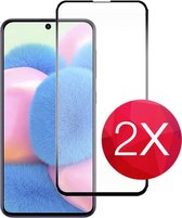 2X Screen protector - Tempered glass - Full Cover - screenprotector voor Samsung Galaxy A71  -  Glasplaatje voor telefoon - Screen cover - 2 PACK