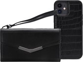 iPhone 12 Mini Clutch Case hoesje - Mobilize - Croco Zwart - Kunstleer