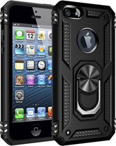Apple iPhone 7 - 8 Backcover - Zwart - TPU - Magnetisch voor autohouder - Kickstand