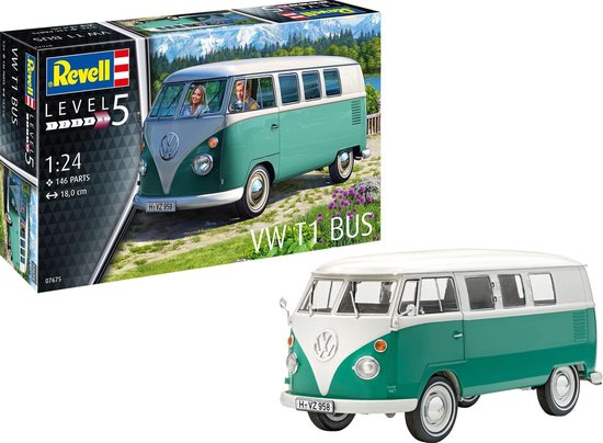 Somatische cel schotel Vallen 1:24 Revell 07675 Volkswagen VW T1 Bus Plastic kit | bol.com