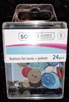 Sorbo home essentials - buttons - knoop voor jassen, blouses, mantels assorti 24 knopen 1 - 2 cm