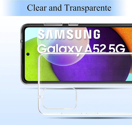 Protecteur d'écran trempé Samsung Galaxy A52 (4G & 5G) 2 x verre trempé + coque arrière en silicone TPU - transparent