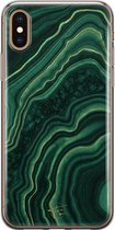 iPhone X/XS hoesje - Agate groen - Soft Case Telefoonhoesje - Print - Groen