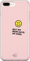 iPhone 8 Plus/7 Plus hoesje - I'm cool quote - Soft Case Telefoonhoesje - Tekst - Roze