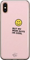 iPhone X/XS hoesje - I'm cool quote - Soft Case Telefoonhoesje - Tekst - Roze