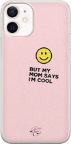 iPhone 12 mini hoesje - I'm cool quote - Soft Case Telefoonhoesje - Tekst - Roze