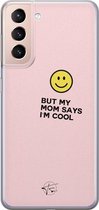 Samsung Galaxy S21 siliconen hoesje - I'm cool quote - Soft Case Telefoonhoesje - Roze - Tekst