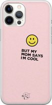 iPhone 12 Pro Max hoesje - I'm cool quote - Soft Case Telefoonhoesje - Tekst - Roze