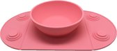 Nevi Placemat Kinderbord voor Kinderen – Baby Servies – Kinderservies – Antislip – Incl. Lepel – 4 Siliconen Zuignappen – Roze
