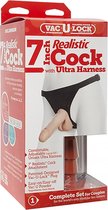 7 Inch Realistic Cock - With Ultra Harness - Flesh - Strap On Dildos