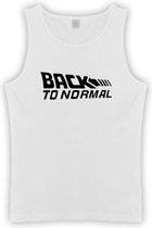 Witte Tanktop met “ Back to Normal “ logo maat S