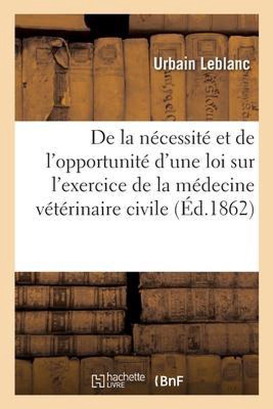 de la Nécessité Et de l'Opportunité d'Une Loi Sur l'Exerc ... - cover